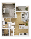Vera A1A 1 Bedroom 1 Bath Floor plan